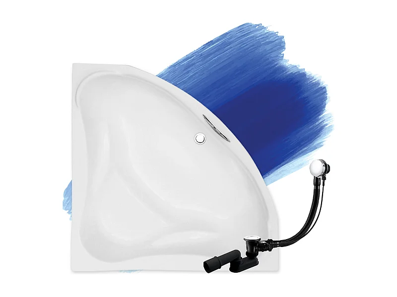 Badewanne Eckwanne EWA 134x134 | Ablauf & Füße GRATIS !