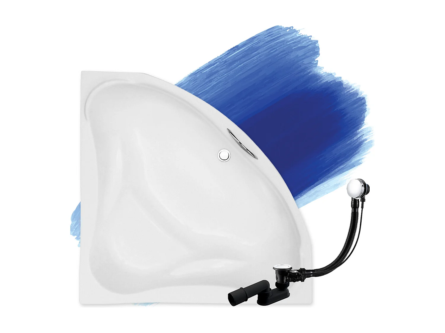 Badewanne Eckwanne EWA 134x134 | Ablauf & Füße GRATIS !