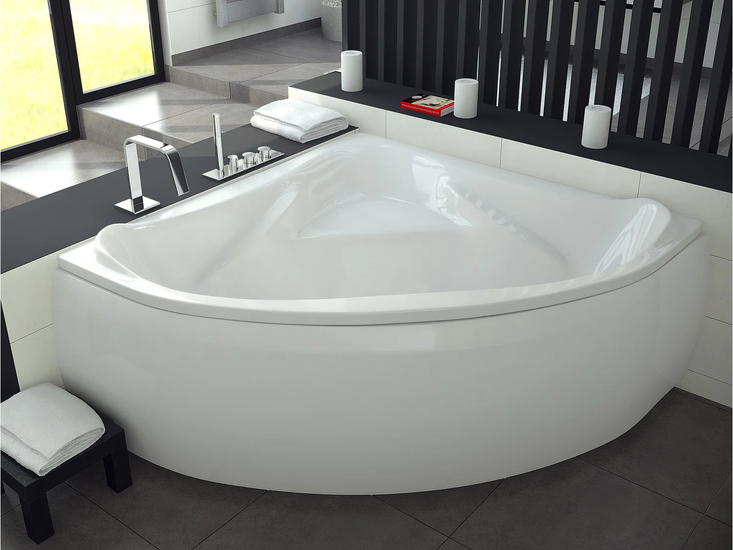 Badewanne Eckwanne EWA 134x134 | Ablauf & Füße GRATIS !
