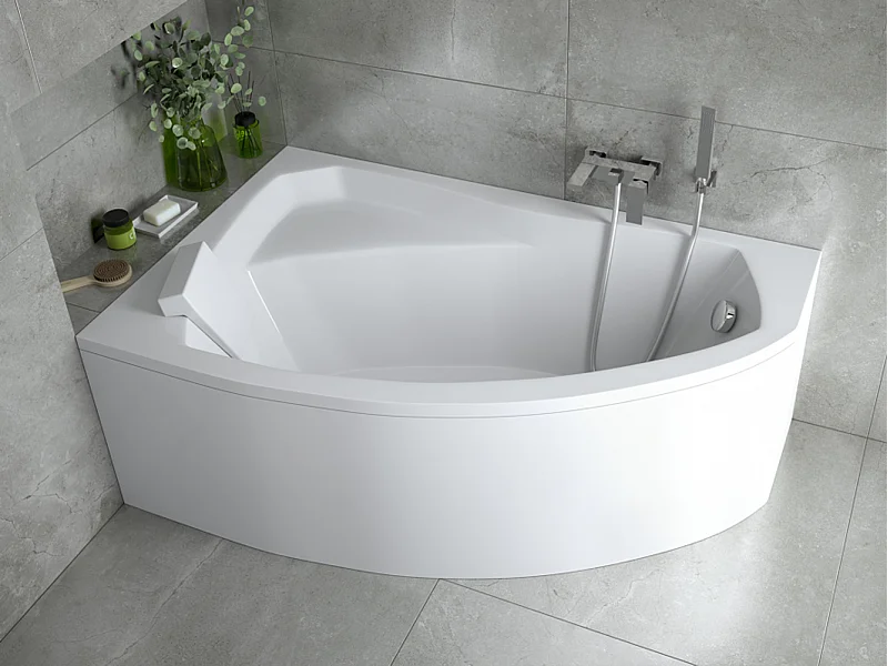 Badewanne Eckwanne RIMA 130x85 Links mit AcrylSchürze | Ablauf & Füße GRATIS !