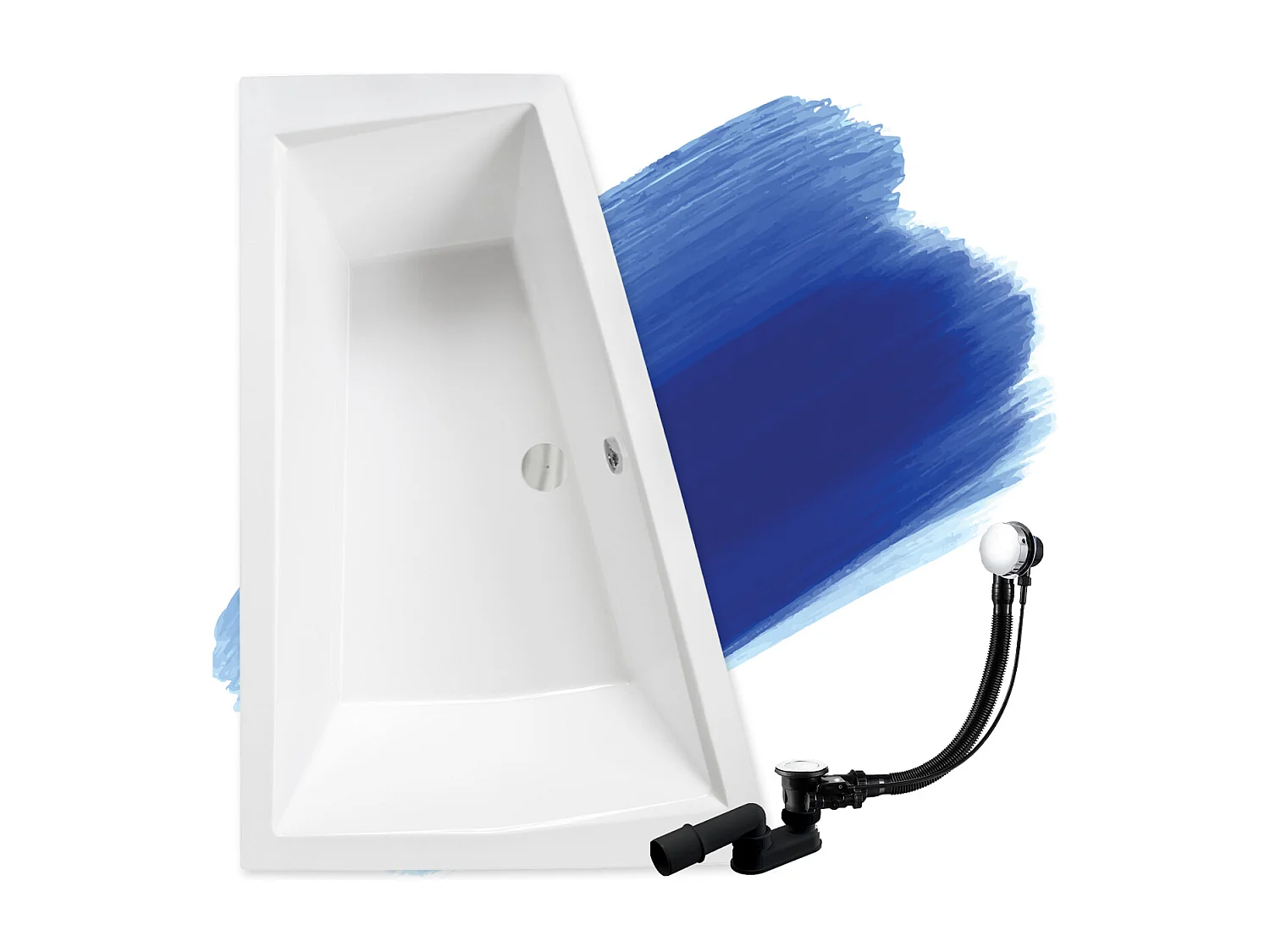 Badewanne Eckwanne INTIMA 180x125 Links | Ablauf & Füße GRATIS !