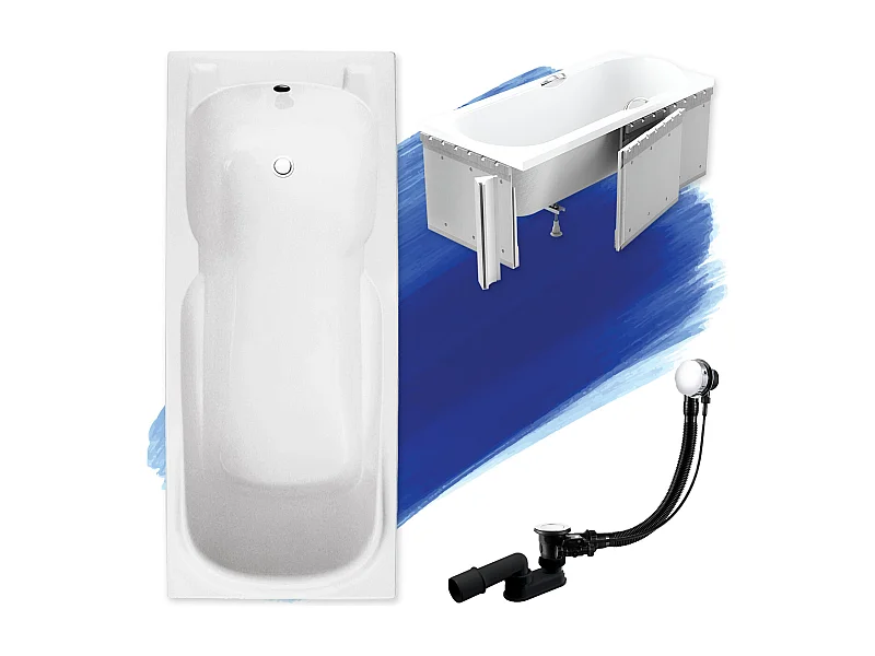 Badewanne Rechteck MAJKA 120x70 mit Styroporverkleidung | Ablauf & Füße GRATIS !