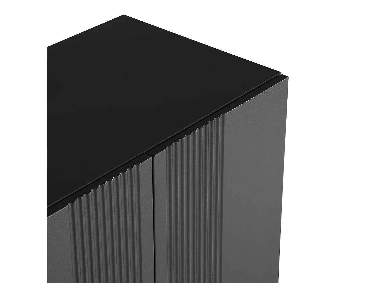 Buffet noir - Buffet avec 4 portes et étagères réglables en hauteur - pour salle à manger et salon