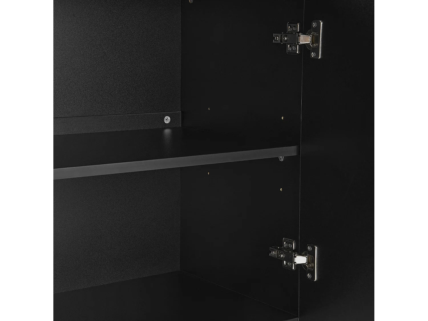 Buffet noir - Buffet avec 4 portes et étagères réglables en hauteur - pour salle à manger et salon