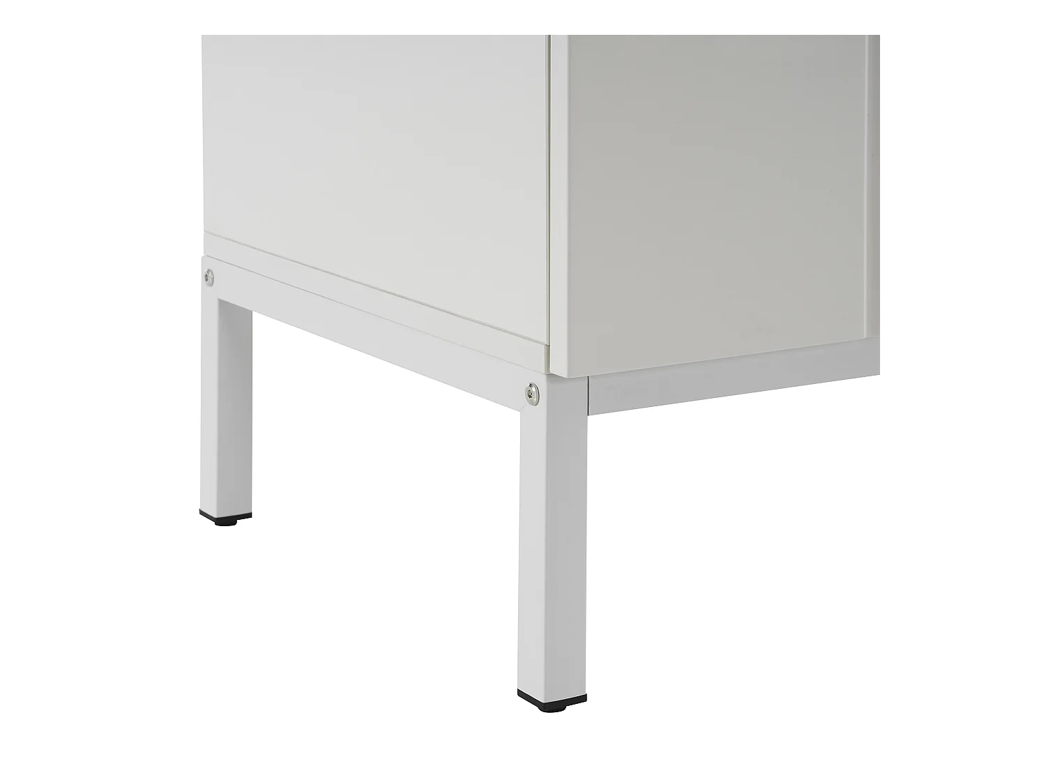 Buffet blanc - Buffet avec 4 portes et étagères réglables en hauteur - pour salle à manger et salon