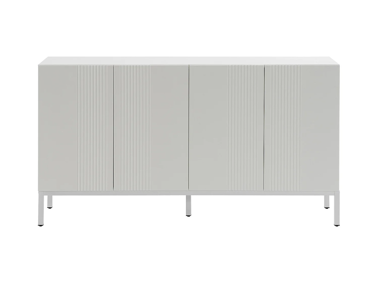 Buffet blanc - Buffet avec 4 portes et étagères réglables en hauteur - pour salle à manger et salon