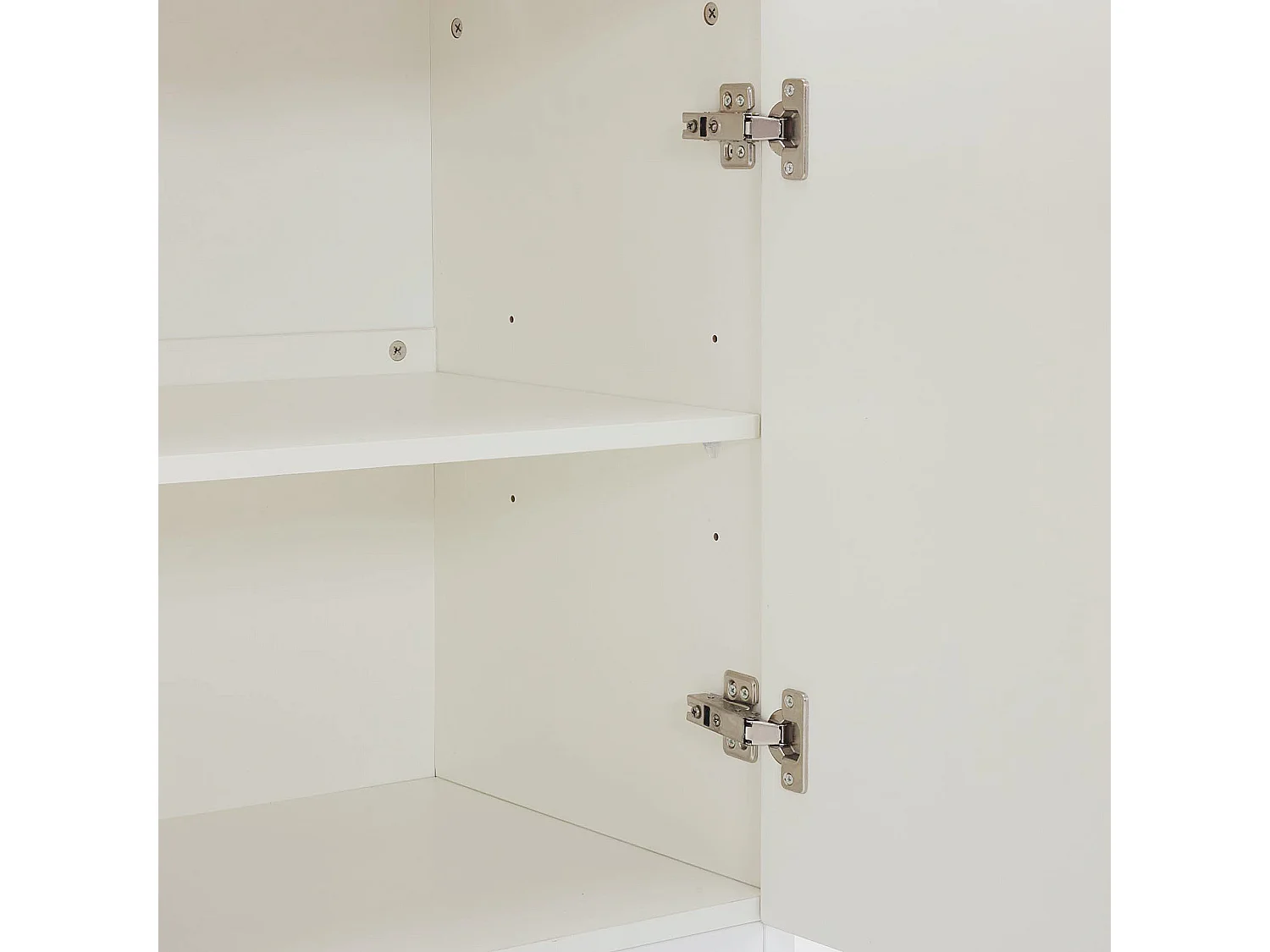 Buffet blanc - Buffet avec 4 portes et étagères réglables en hauteur - pour salle à manger et salon