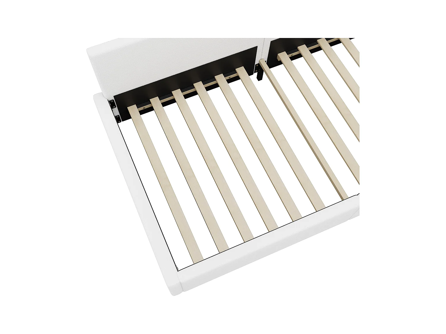 Lit enfant 90x200 cm - Lit ado avec lumière LED et télécommande - velours blanc
