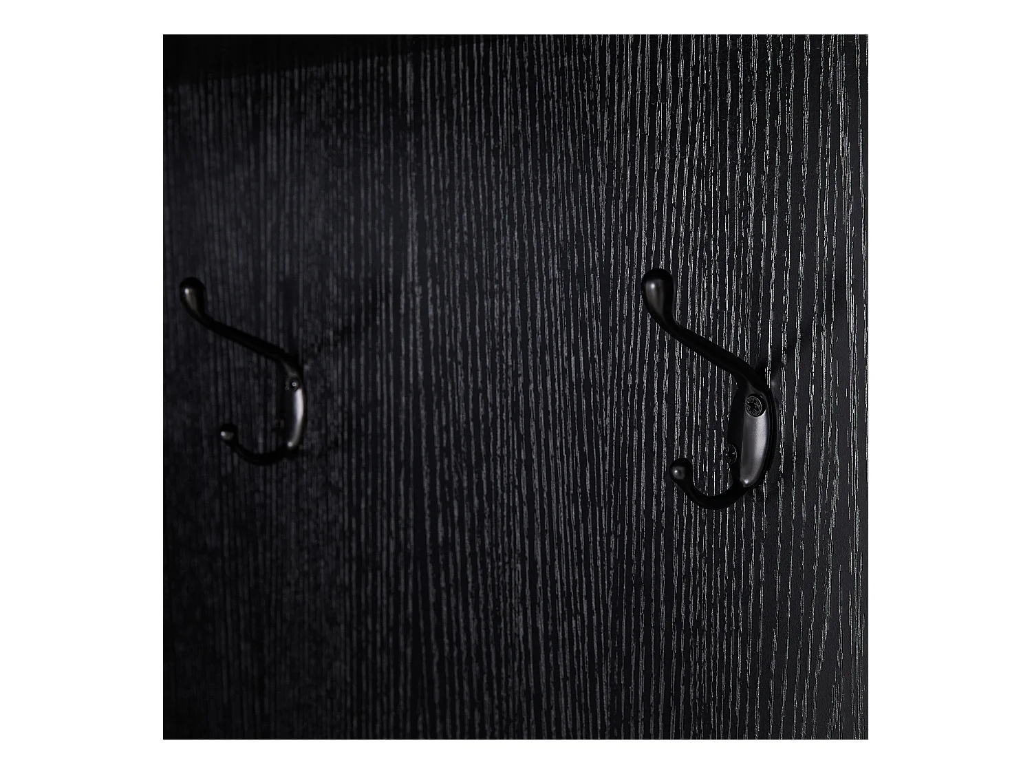 Vestiaire noir - Porte manteau avec 4 crochets et 1 porte - pour couloir