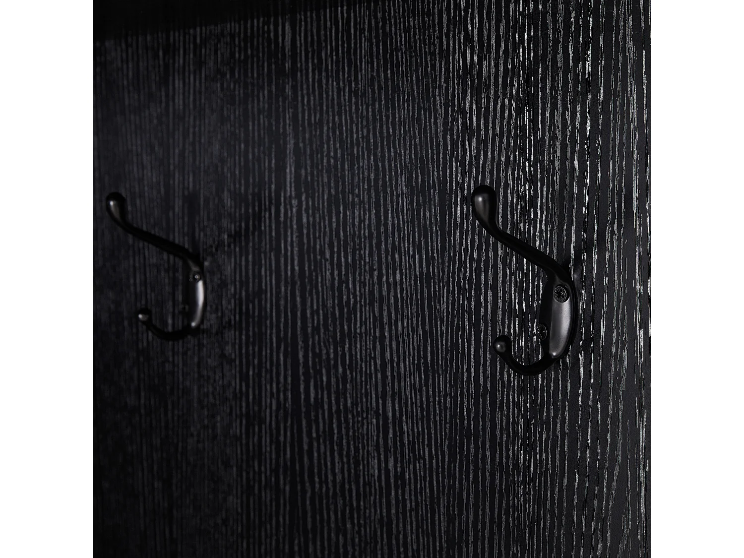 Vestiaire noir - Porte manteau avec 4 crochets et 1 porte - pour couloir