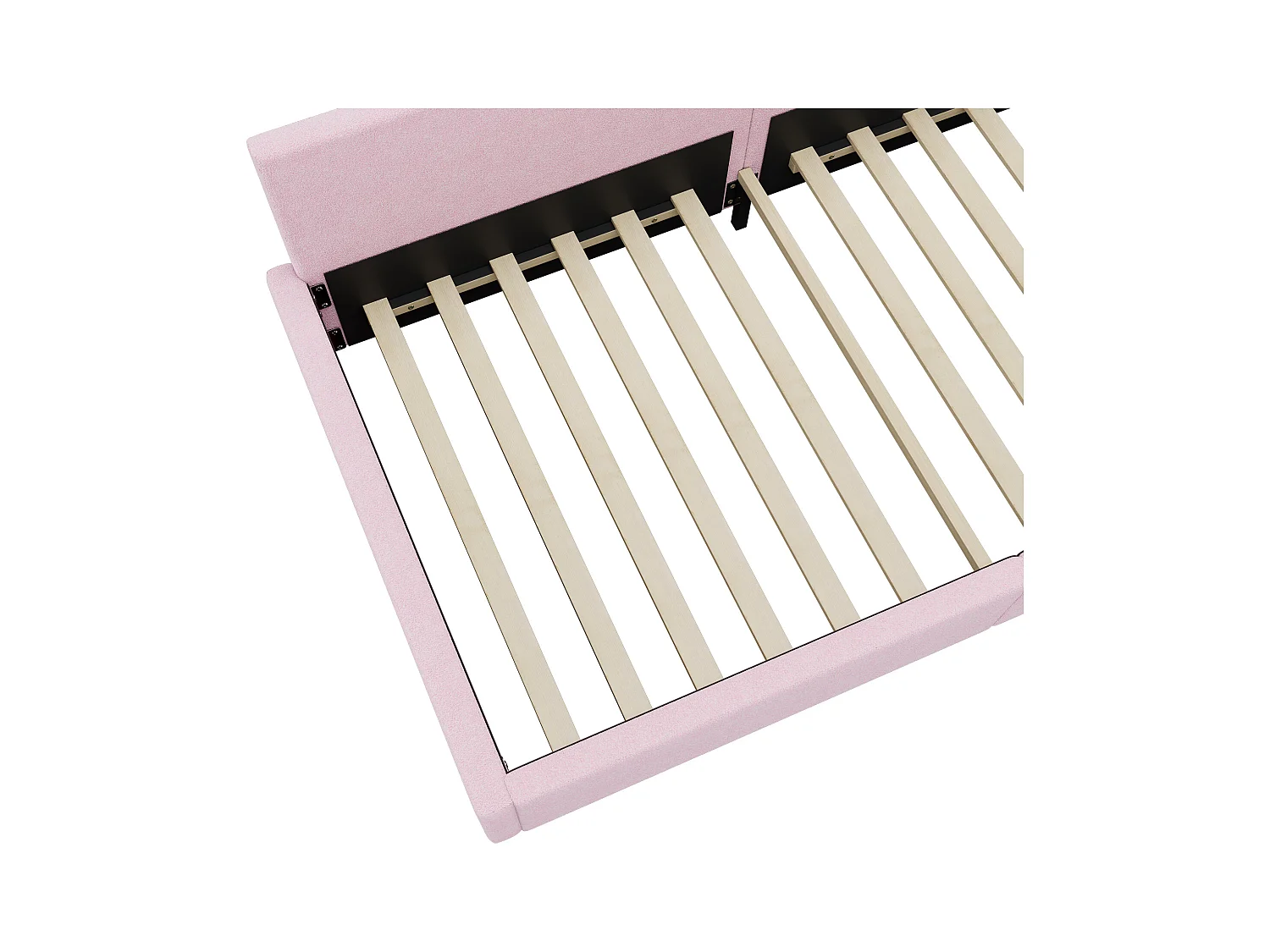 Lit enfant 90x200 cm - Lit ado avec lumière LED et télécommande - velours rose