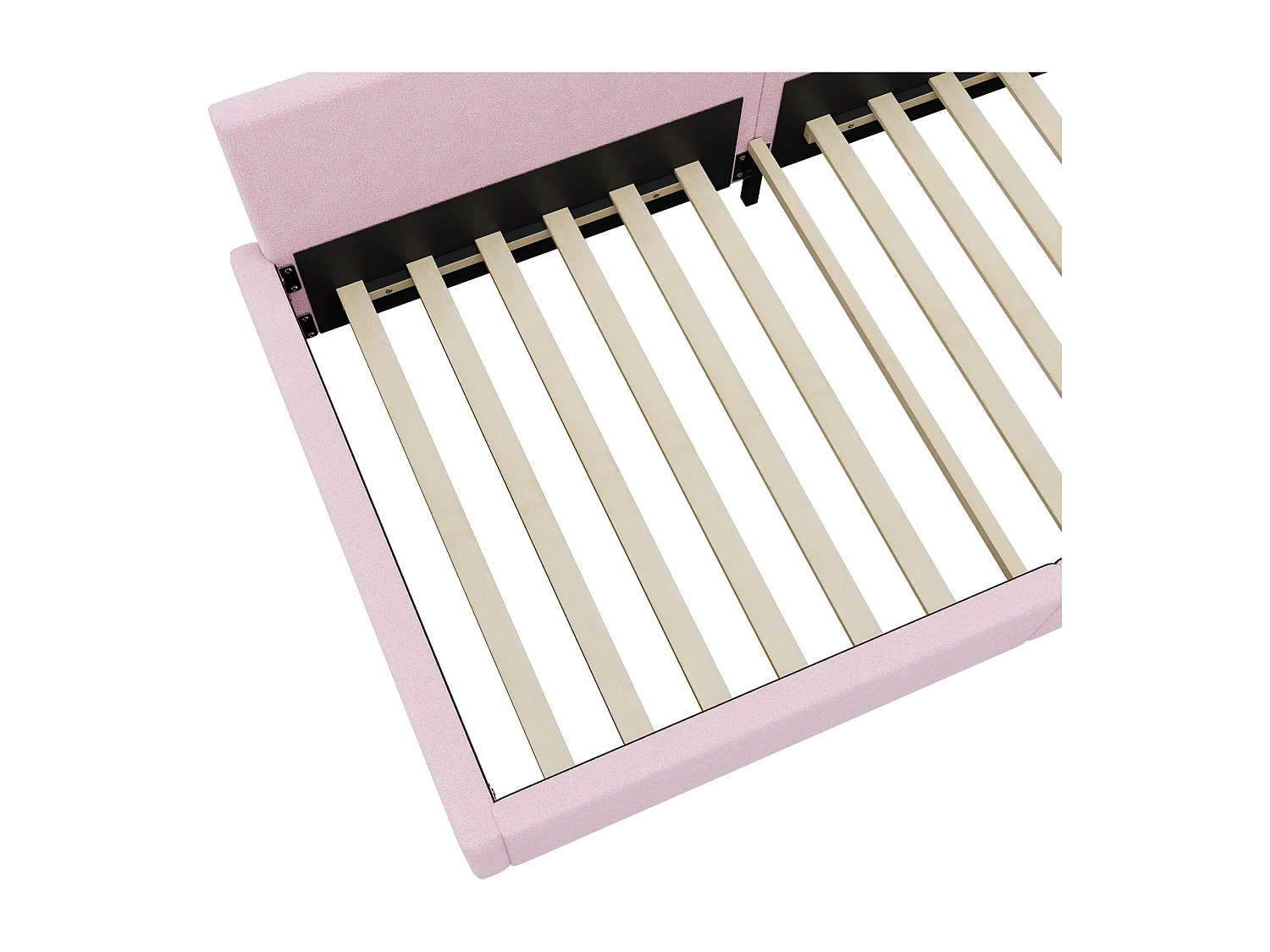 Kinderbed 90x200 cm - Tienerbed met LED-verlichting en afstandsbediening - roze fluweel