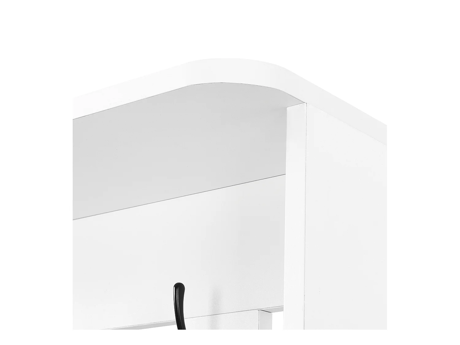 Vestiaire blanc - Porte manteau avec 3 tiroirs et 1 porte - 4 crochets et 3 compartiments ouverts