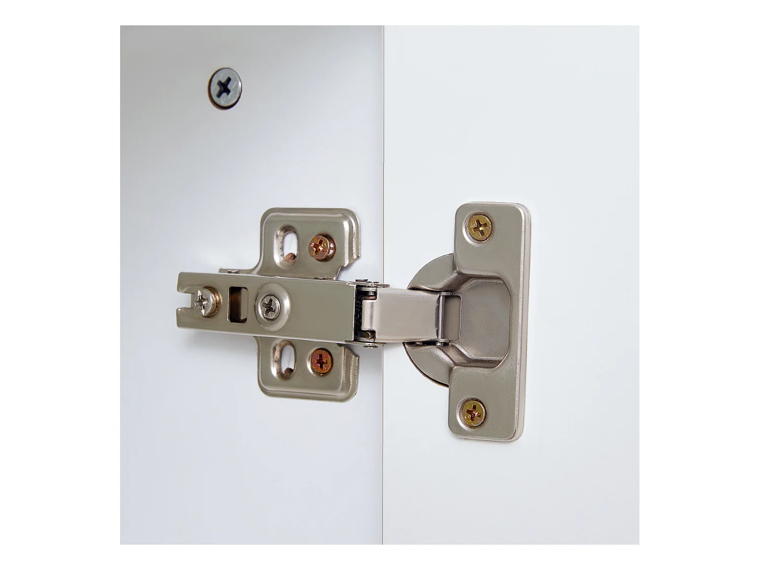 Guardarropa blanco - Perchero con 3 ganchos y 3 puertas - Banco de almacenaje y 3 espacios de almacenaje abiertos