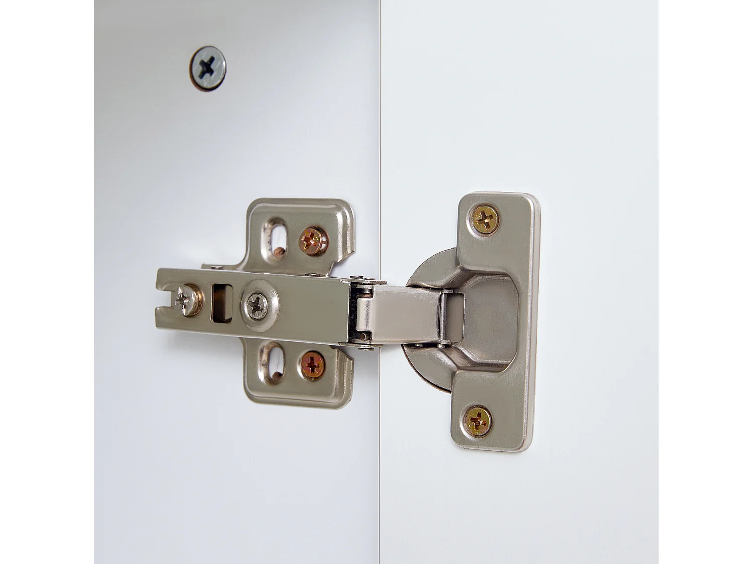 Witte garderobe - Kapstok met 3 haken en 3 deuren - opbergbank en 3 open opbergvakken