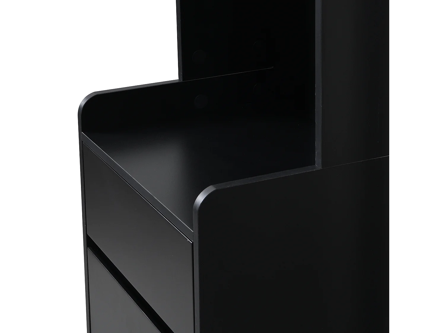 Zwarte kledingkast - Kapstok met 3 lades en 1 deur - 4 haken en 3 open vakken