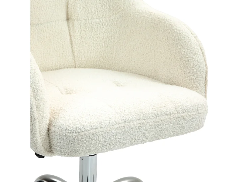 Chaise de bureau blanche - Chaise de bureau avec fonction bascule et hauteur réglable - pour chambre et bureau