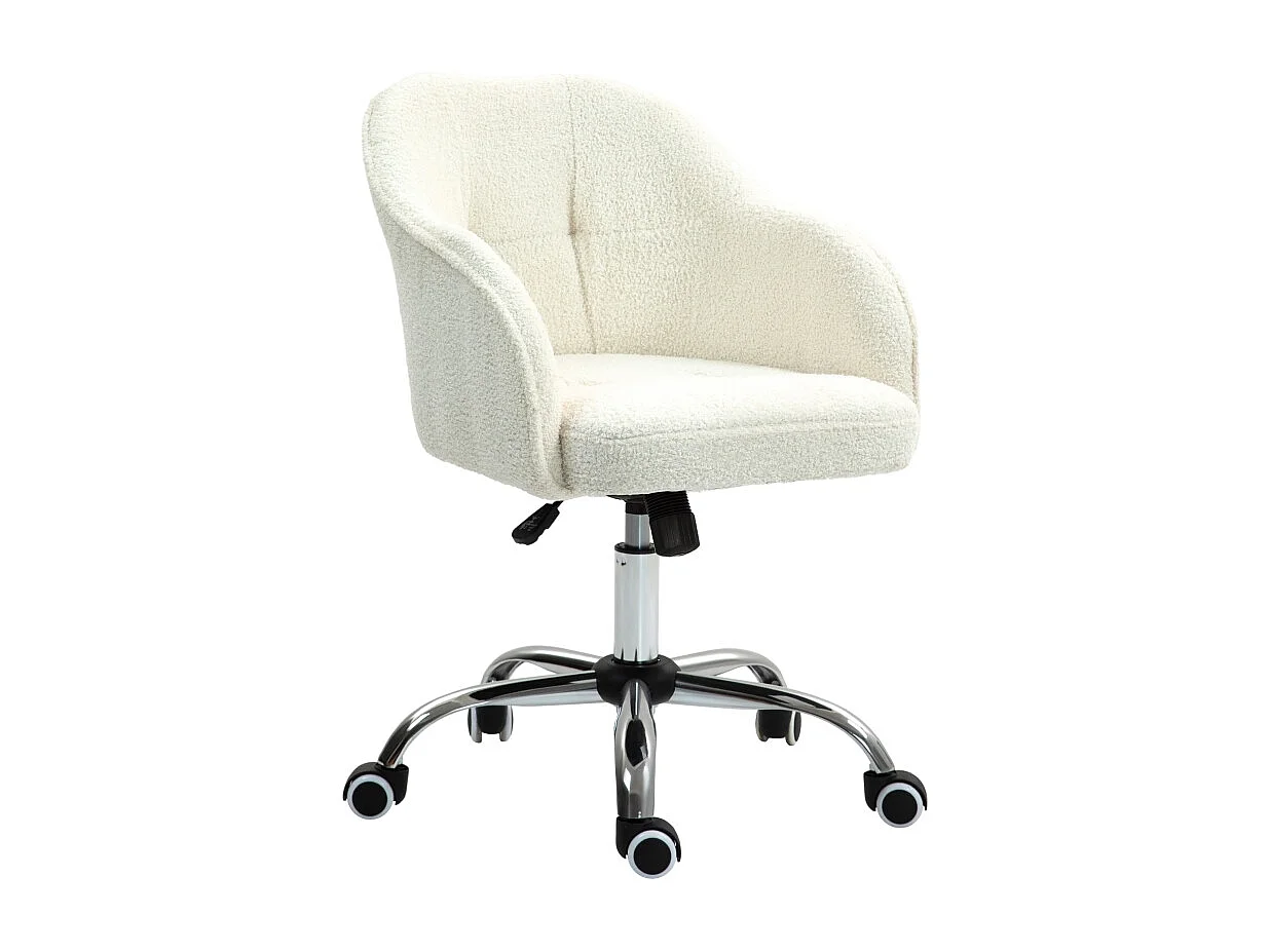 Chaise de bureau blanche - Chaise de bureau avec fonction bascule et hauteur réglable - pour chambre et bureau