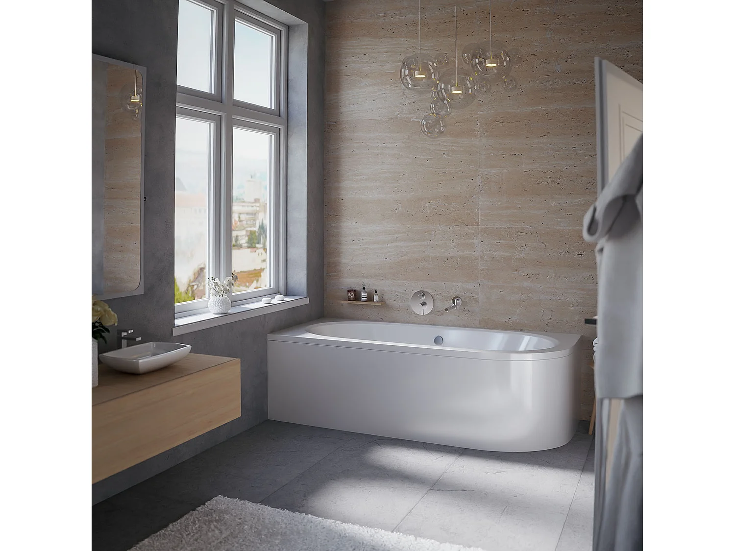 Badewanne Eckwanne AVITA 150x75 Links | Ablauf & Füße GRATIS !