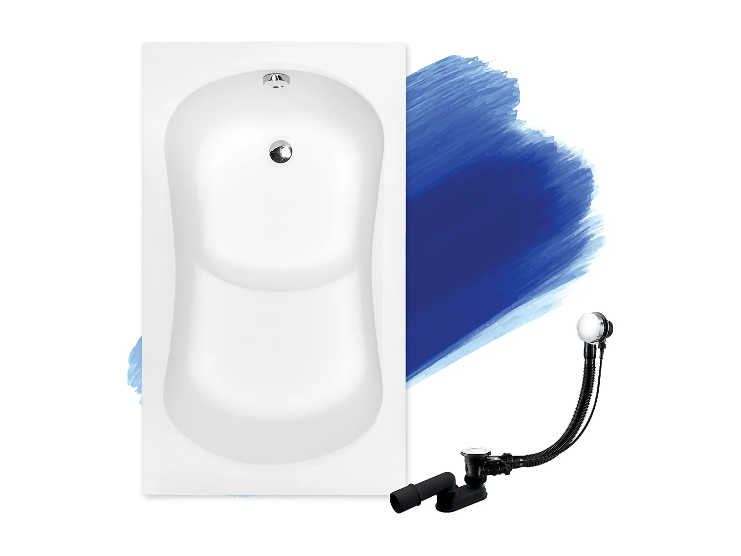 Badewanne Rechteck ARIA REHAB 120x70 | Ablauf & Füße GRATIS !