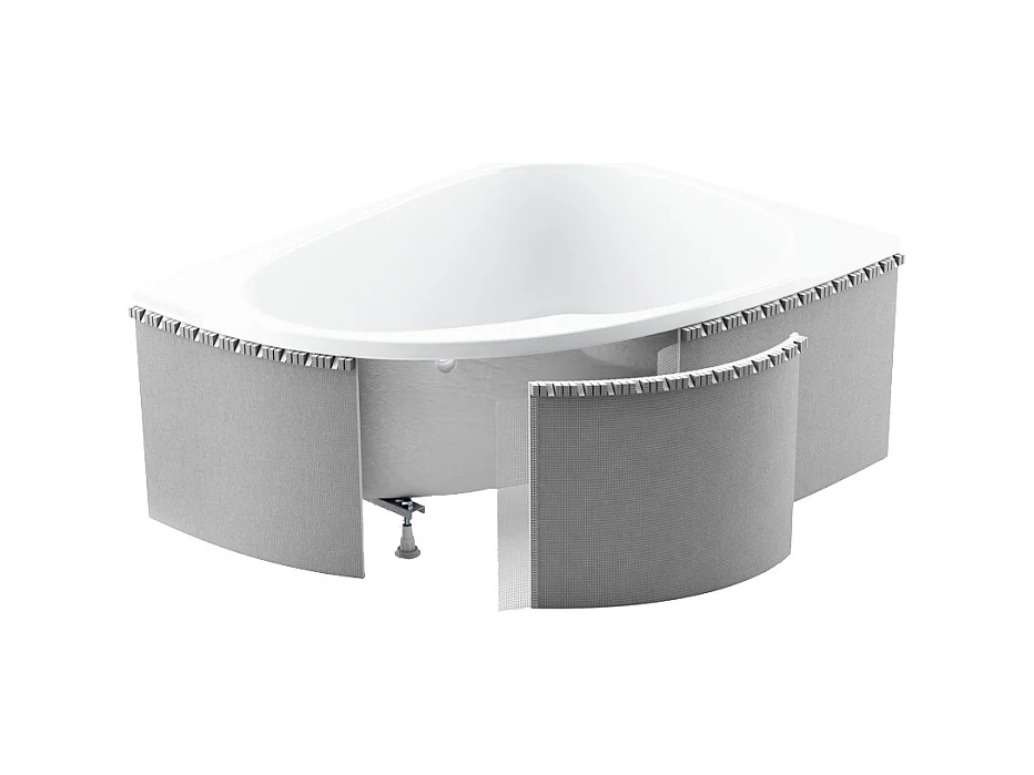 Badewanne Eckwanne INTEGRA 170x75 Rechts mit Styroporverkleidung und Glasabtrennung 3-teilig | Ablauf & Füße GRATIS !