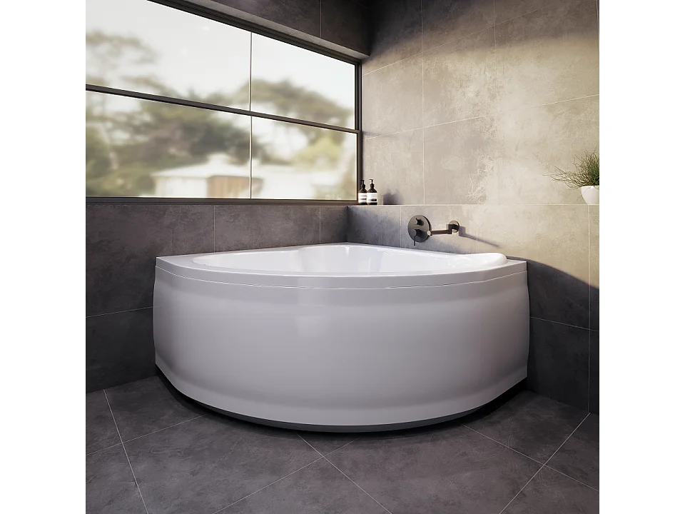 Badewanne Eckwanne MIA 120x120 mit AcrylSchürze | Ablauf & Füße GRATIS !