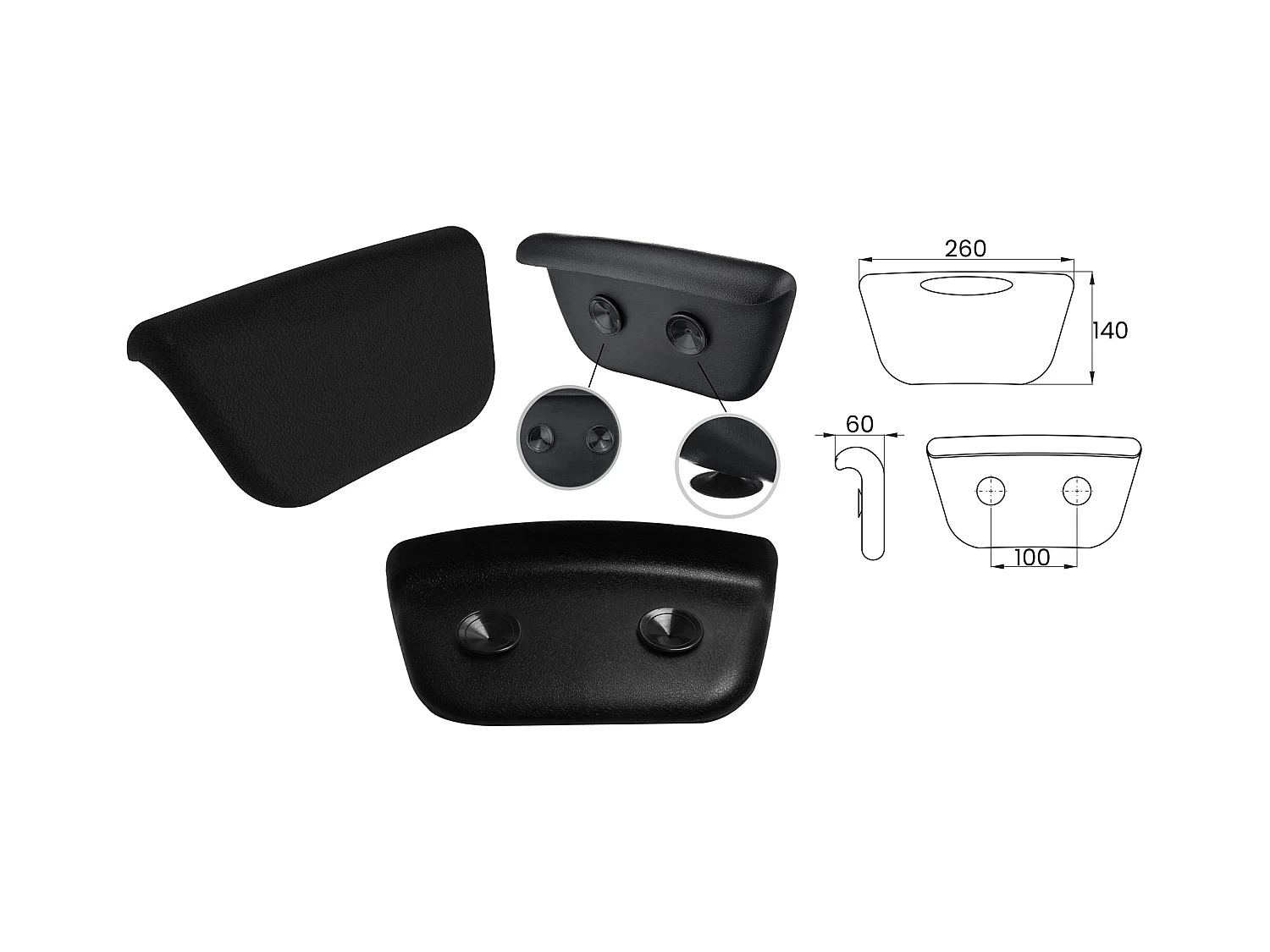 Badewanne Rechteck QUADRO 180x80 + Bambus Badewannenablage + Kopfstütze KODI | Ablauf & Füße GRATIS !