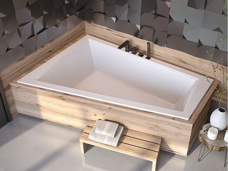 Badewanne Eckwanne INTIMA SLIM 180x125 Links mit Styroporverkleidung | Ablauf & Füße GRATIS !