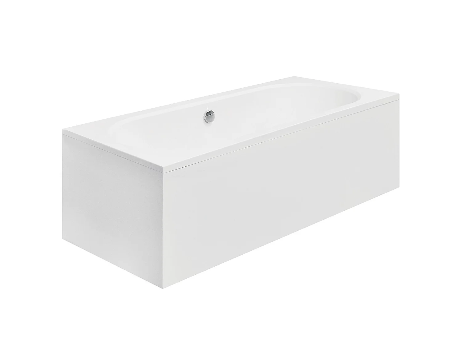 Baignoire rectangulaire 180x80 VITAE acrylique blanc + avec Tablier + Pieds + Vidage à chromé