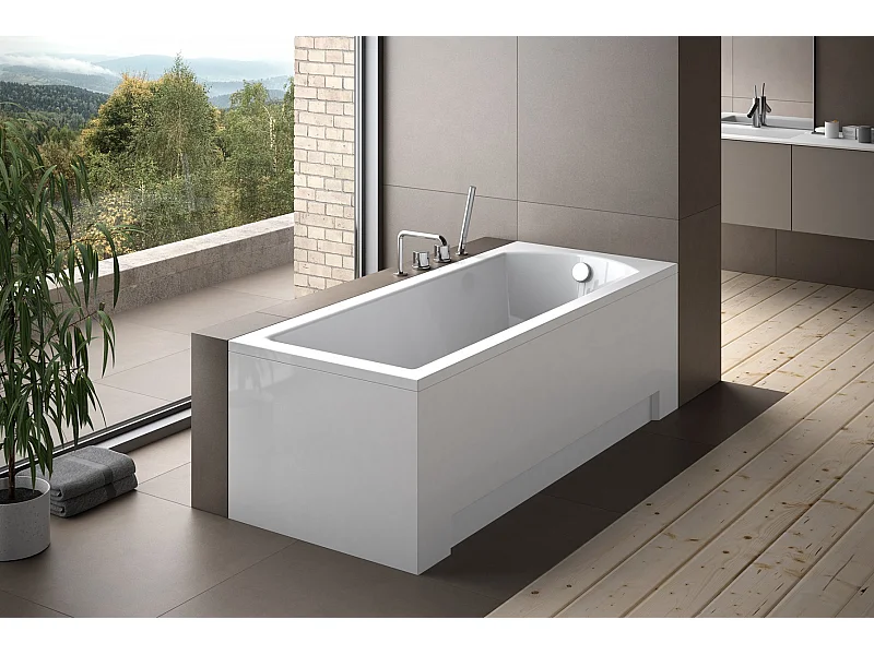 Badewanne Rechteck SHEA 140x70 mit AcrylSchürze | Ablauf & Füße GRATIS !