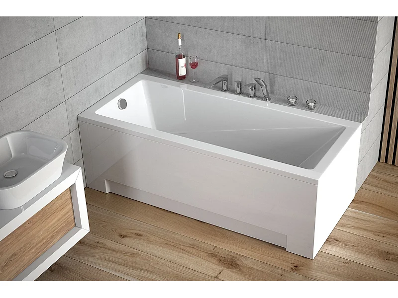 Badewanne Rechteck MODERN 180x80 mit AcrylSchürze | Ablauf & Füße GRATIS !