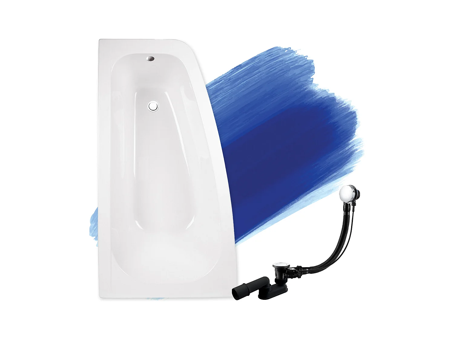 Badewanne Eckwanne LUNA 150x80 Links | Ablauf & Füße GRATIS !