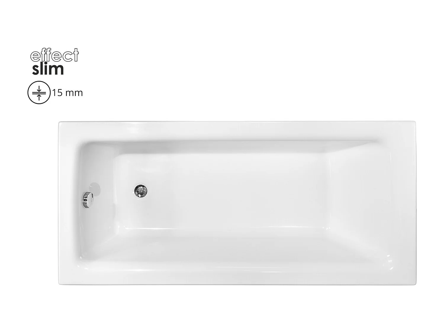 Badewanne Rechteck TALIA SLIM 150x70 mit Styroporverkleidung Ablage 4cm | Ablauf & Füße GRATIS !