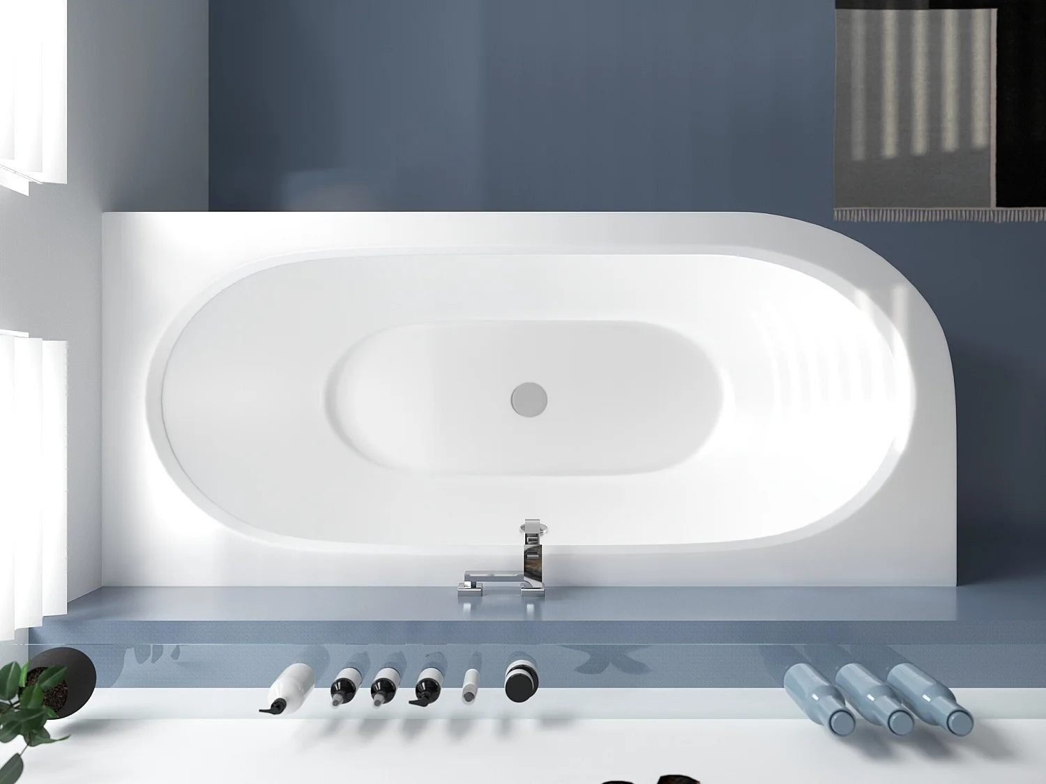 Badewanne Eckwanne AVITA 160x75 Rechts mit AcrylSchürze | Ablauf & Füße GRATIS !