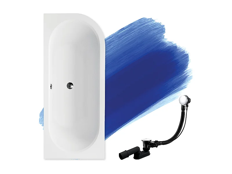 Badewanne Eckwanne AVITA SLIM 180x80 Links | Ablauf & Füße GRATIS !