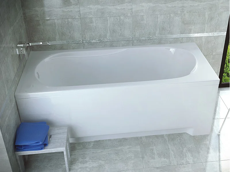 Badewanne Rechteck BONA 180x80 mit AcrylSchürze | Ablauf & Füße GRATIS !
