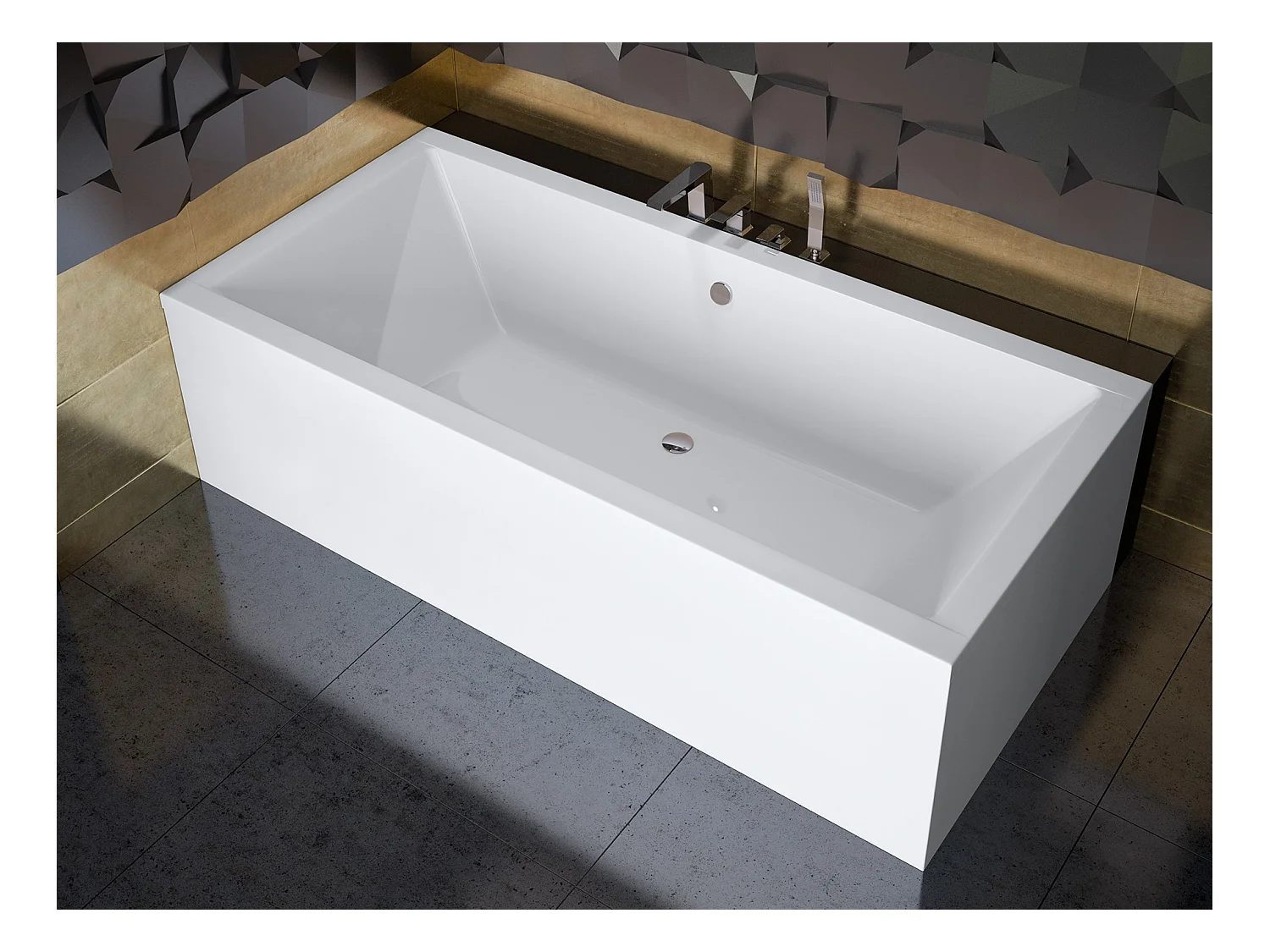 Badewanne Rechteck QUADRO 155x70 | Ablauf & Füße GRATIS !