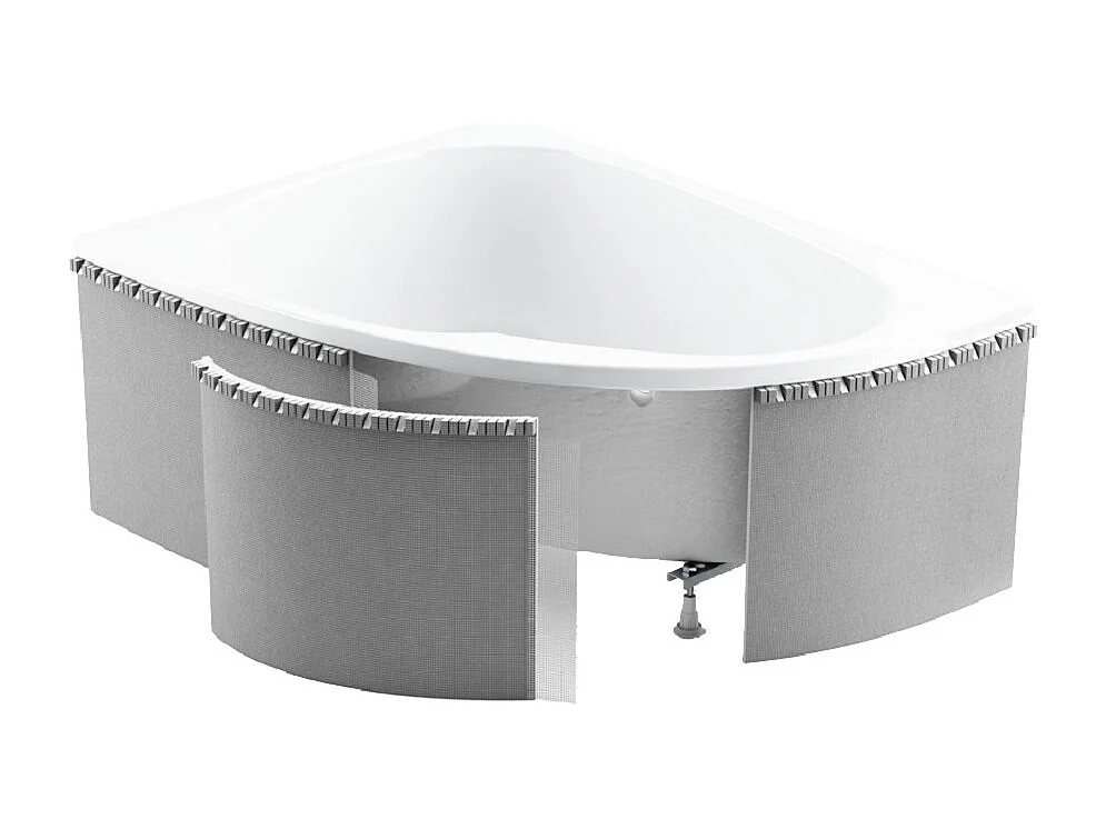 Badewanne Eckwanne CORNEA 140x80 Links mit Styroporverkleidung | Ablauf & Füße GRATIS !