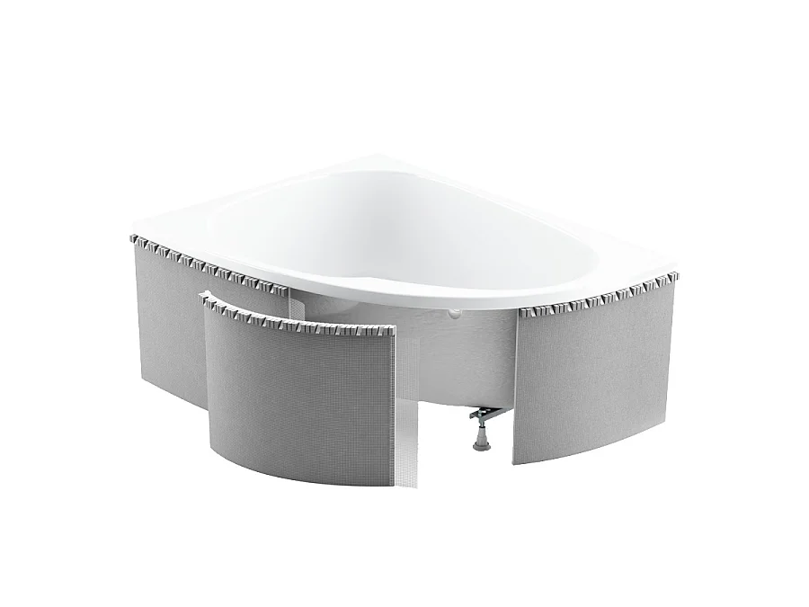 Badewanne Eckwanne ADA 140x90 Rechts mit Styroporverkleidung und Handgriffen | Ablauf & Füße GRATIS !