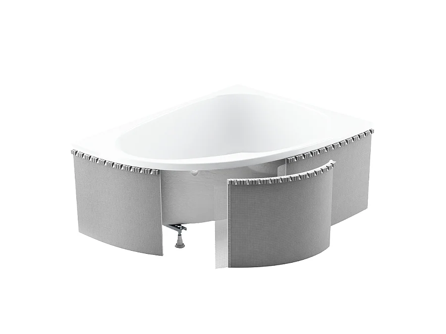 Badewanne Eckwanne ADA 140x90 Rechts mit Styroporverkleidung und Handgriffen | Ablauf & Füße GRATIS !