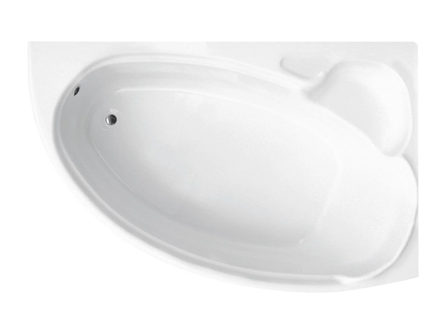 Baignoire asymétrique 140x95 Droite FINEZJA acrylique blanc, sans Habillage + Pieds + Vidage à chromé