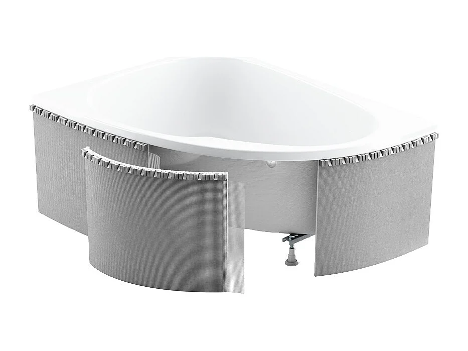 Badewanne Eckwanne ADA 160x100 Links mit Styroporverkleidung | Ablauf & Füße GRATIS !