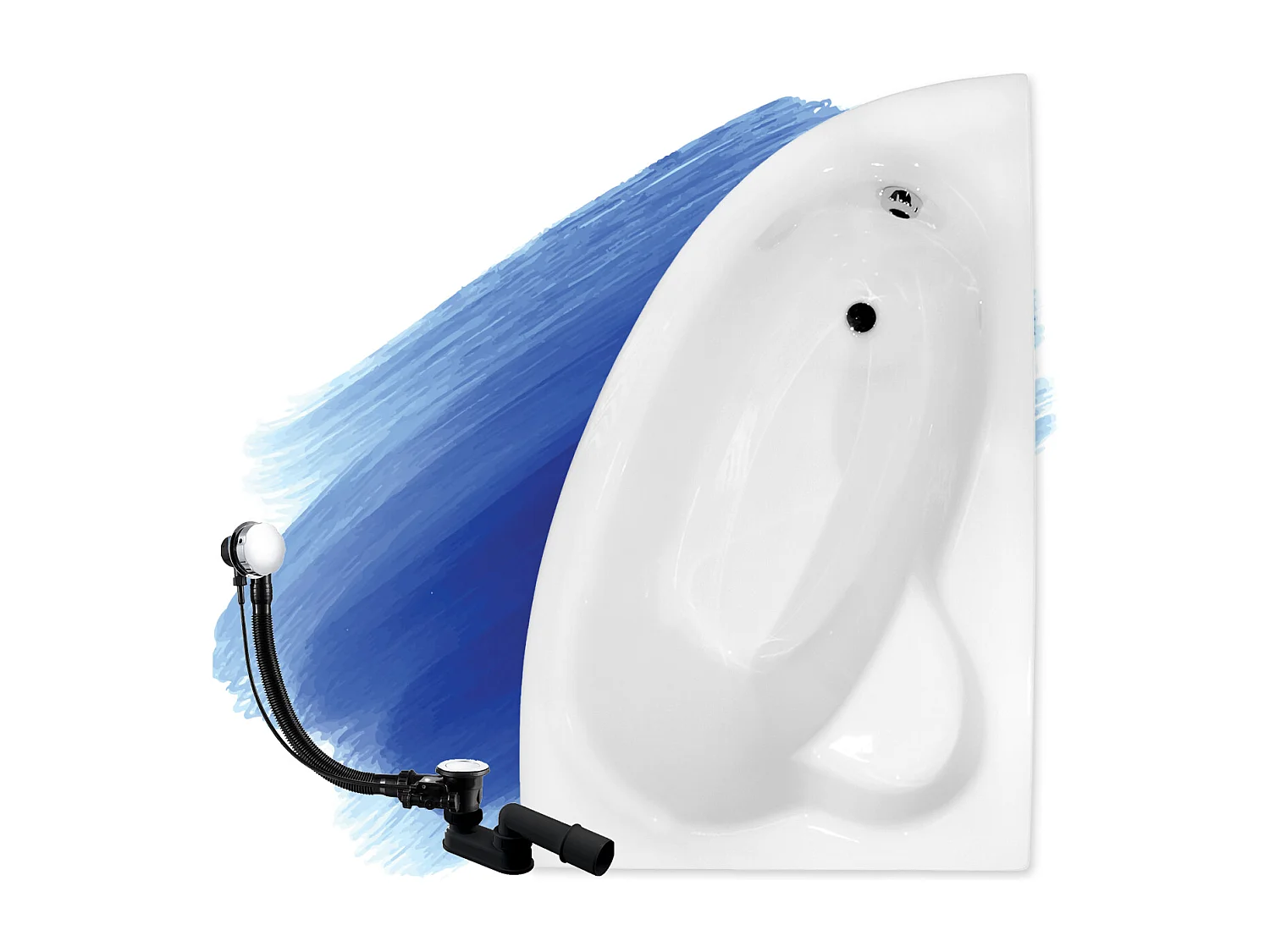 Badewanne Eckwanne NATALIA 150x100 Rechts | Ablauf & Füße GRATIS !