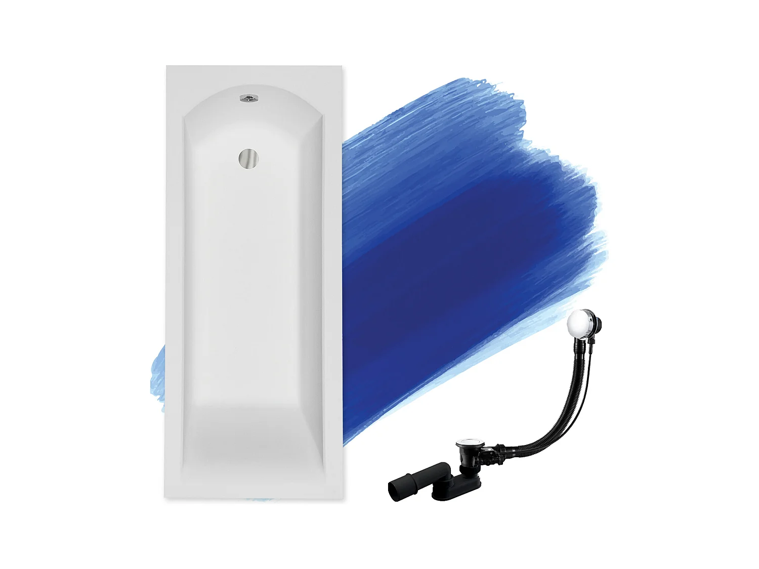 Rechthoekige badkuip SHEA SLIM 160x70 | Afvoer &amp; poten GRATIS!