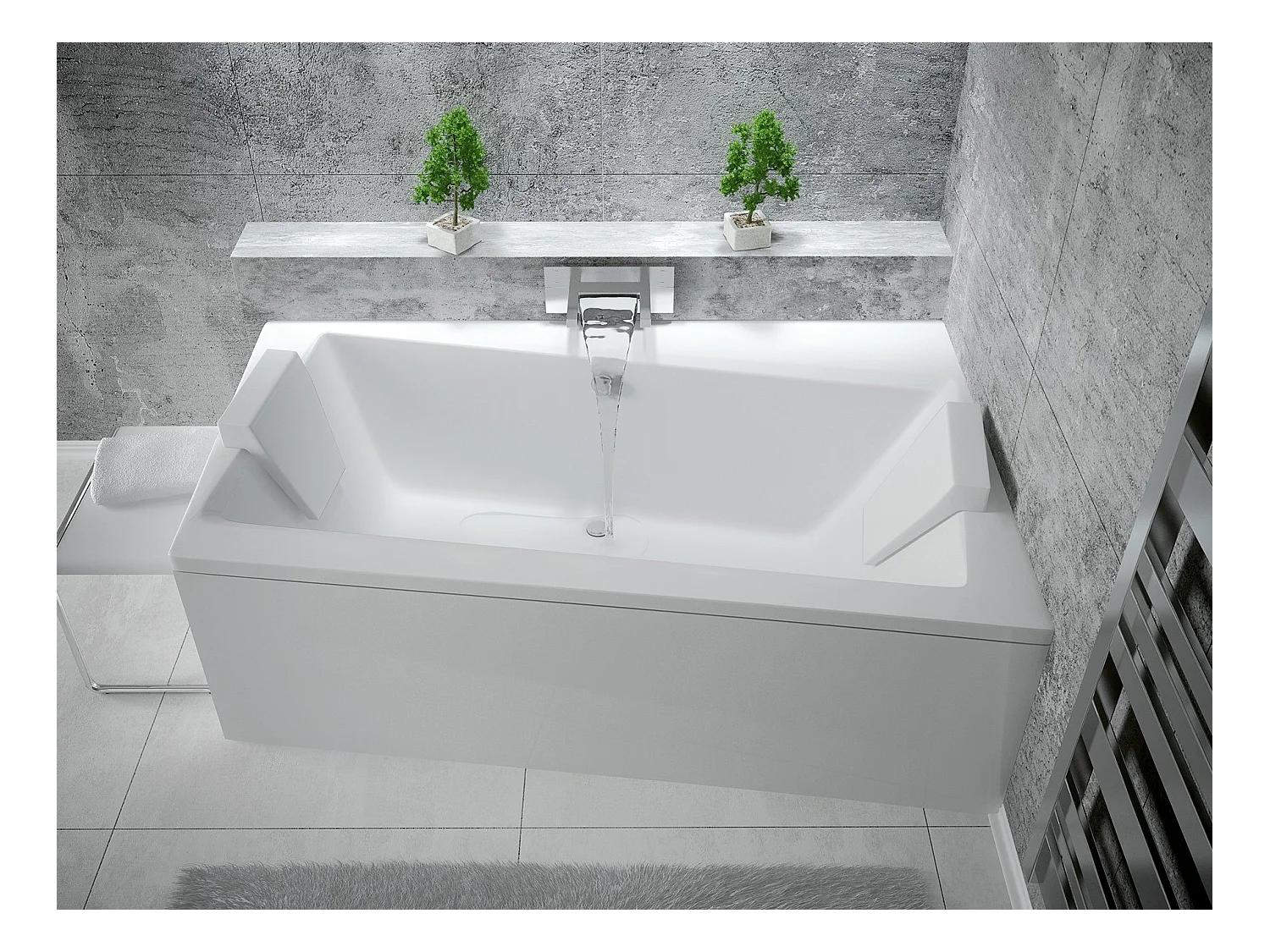 Badewanne Eckwanne INFINITY 160x100 Rechts mit AcrylSchürze | Ablauf & Füße GRATIS !