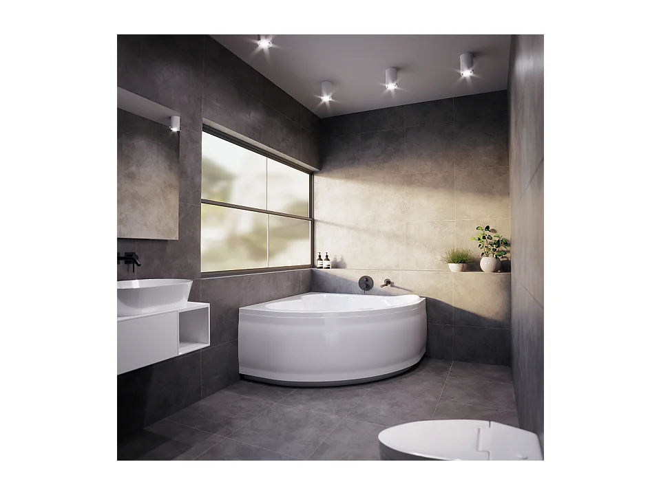 Hoekbad MIA 140x140 met acrylrand | Afvoer &amp; poten GRATIS!