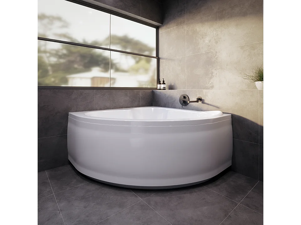 Hoekbad MIA 140x140 met acrylrand | Afvoer &amp; poten GRATIS!