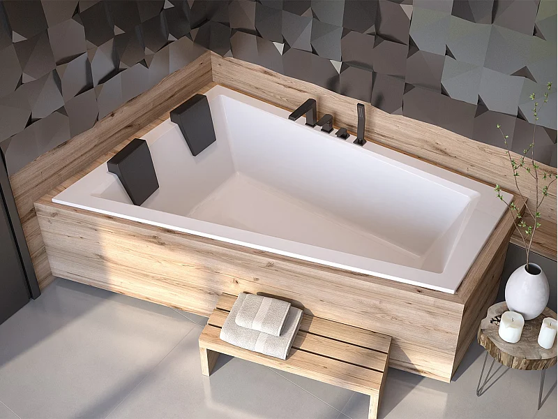 Badewanne Eckwanne INTIMA SLIM 180x125 Links mit 2x Kopfstützen | Ablauf & Füße GRATIS !