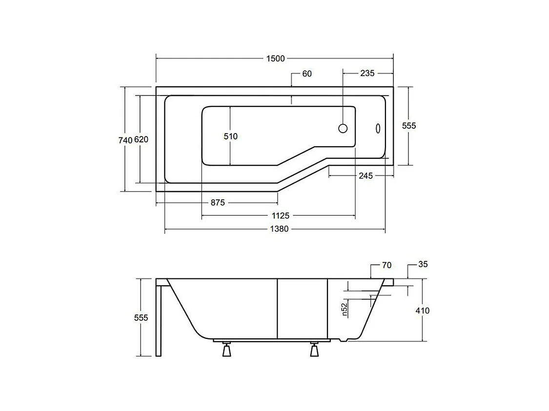 Badewanne Eckwanne INTEGRA 150x75 Links mit Styroporverkleidung und Glasabtrennung 3-teilig | Ablauf & Füße GRATIS !
