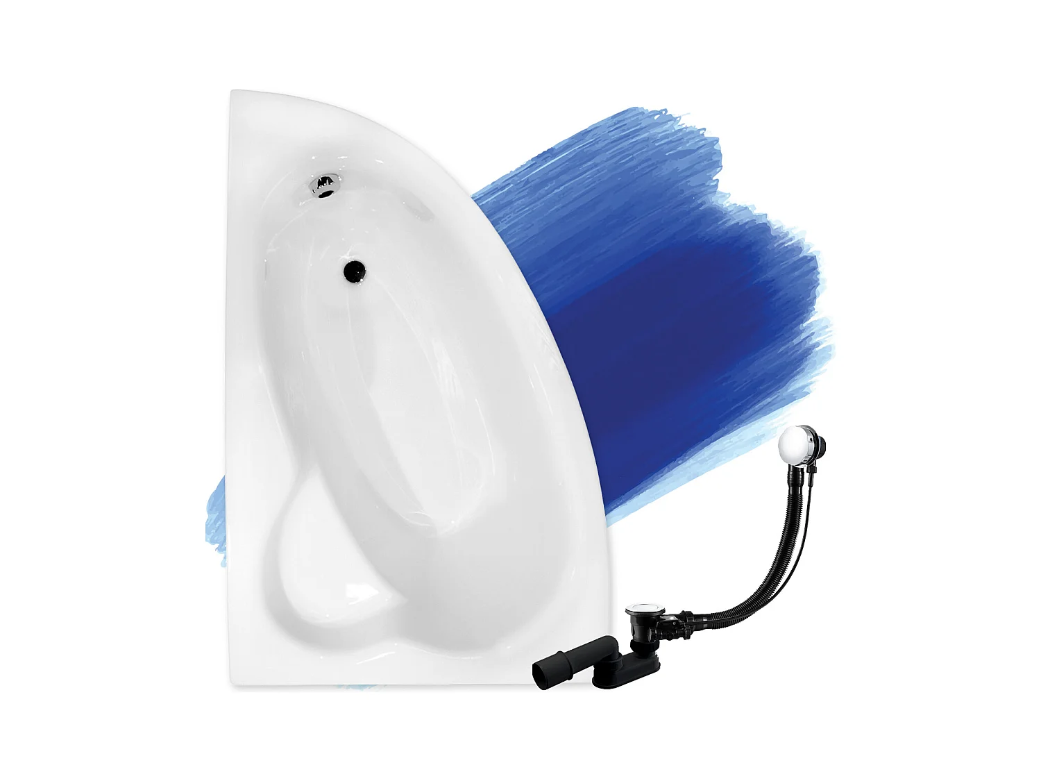 Badewanne Eckwanne NATALIA 150x100 Links | Ablauf & Füße GRATIS !